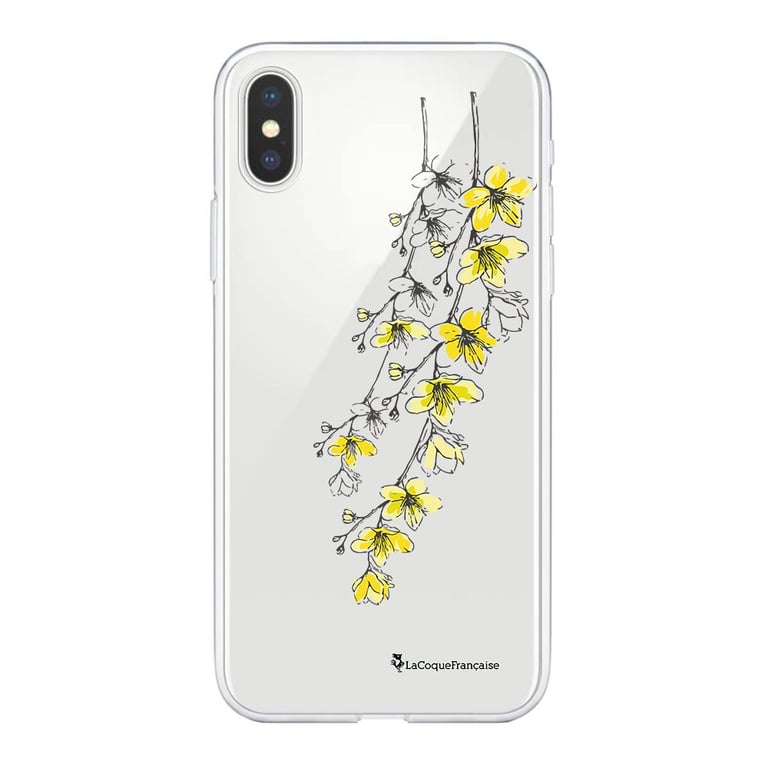 LaCoqueFrançaise Coque Apple iPhone XlXs silicone transparente Motif Fleurs  Cerisiers ultra resistant