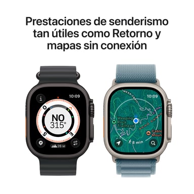 Watch Ultra 3 (2025) GPS + Cellular Boitier de 49mm en Titane Naturel avec Boucle Alpine, Bleu - M