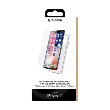 Cover per iPhone 11 in TPU e vetro temperato salvadisplay