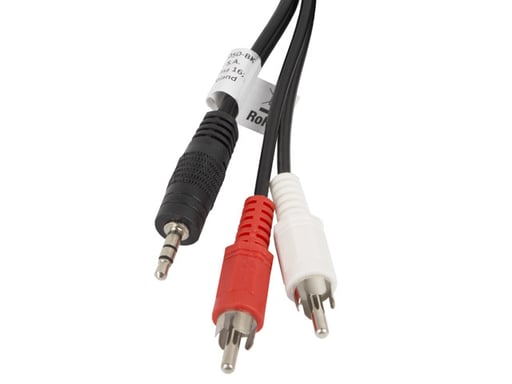 Lanberg CA-MJRC-10CC-0050-BK câble audio 5 m 3,5mm 2 x RCA Noir - Neuf