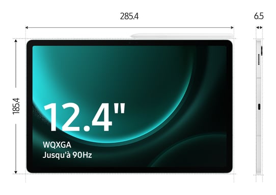 Galaxy Tab S9 FE+ 12,4'', 256 GB, argento