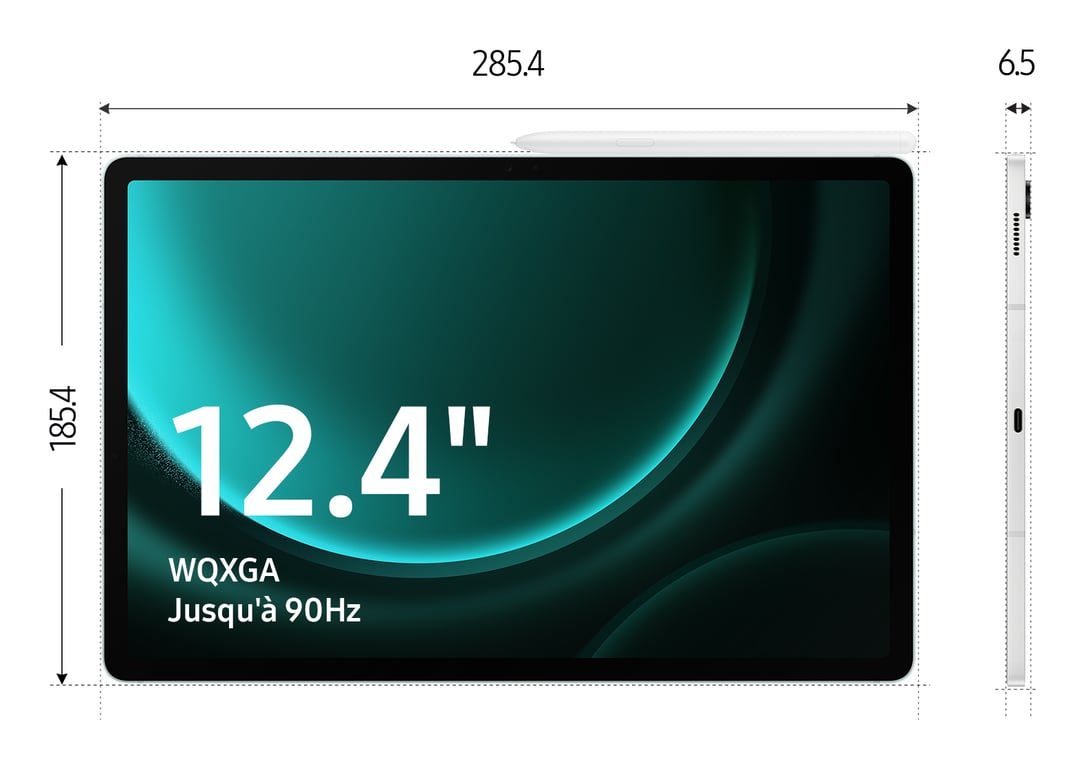Galaxy Tab S9 FE+ 12.4 , 256 Go, Anthracite - Bon état