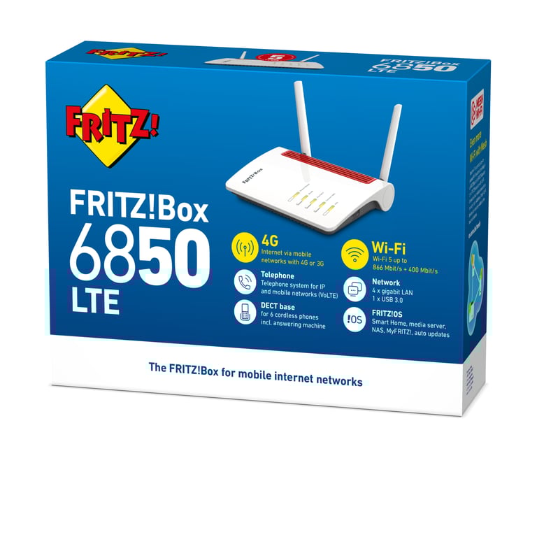 FRITZ!Box 6850 LTE routeur sans fil Gigabit Ethernet Bi bande 2 4 GHz / 5 GHz 4G Neuf - vue 3