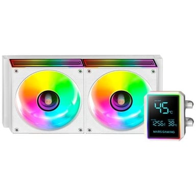 Mars Gaming Ml-lcdpro240 Raffreddamento Liquido Aio 500w Tdp Pompa 4ª Gen 2× Ventilatori Bianchi