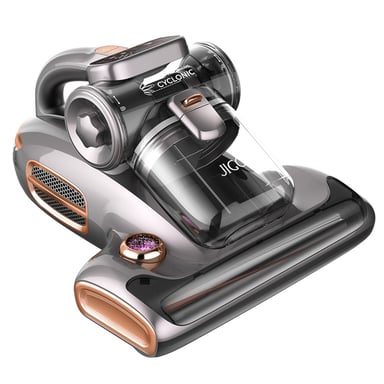 Aspiradora Antiácaros para Colchón JIGOO T600 Gris – Enchufe EU, Diseño Doble Copa, Eliminación 99.99% de Ácaros, Sistema de Aromatización