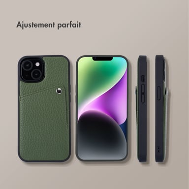 Selencia Coque Riva avec porte-cartes pour Apple iPhone 14 / 13 - Sage Green