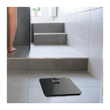 LITTLE BALANCE 8276 Kinetic Premium, Pese-personne sans pile, Rechargeable par son bouton Little Balance, 180 kg / 100 g, Noir