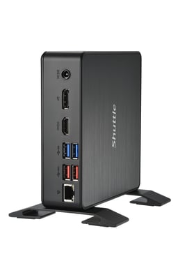 Shuttle XPC Nano PC NC40U, Intel Celeron 7305U, 1x HDMI, 1x DP,1xUSB-C/DP, 6x USB3.2, 1x alloggiamento da 2,5'', 2x M.2, 1x LAN, RAID, funzionamento continuo 24/7, attacchi VESA