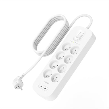 Cavo di prolunga multiplo Lightning a 8 prese con USB e USB-C 2 m