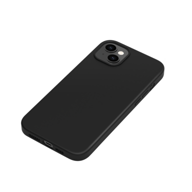 Custodia antiurto in morbido silicone gel per Apple iPhone 14 Plus, nero satinato