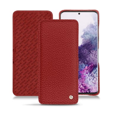 Housse cuir Samsung Galaxy S20 -  - Rouge - Cuir grainé