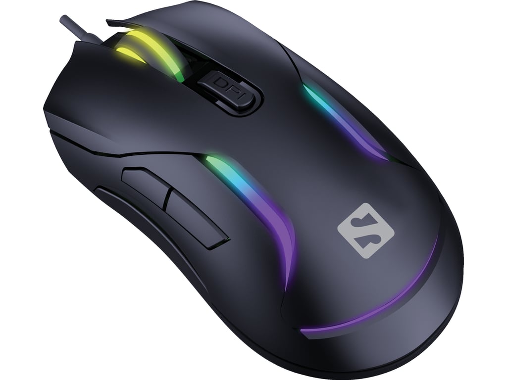 Sandberg Souris de jeu - Multicolore - Ergonomique - LED changeantes - USB