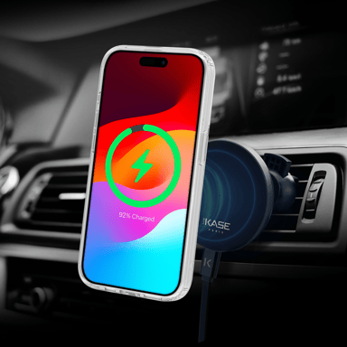 Custodia antiurto antibatterica magnetica invisibile per Apple iPhone 15 Pro, trasparente