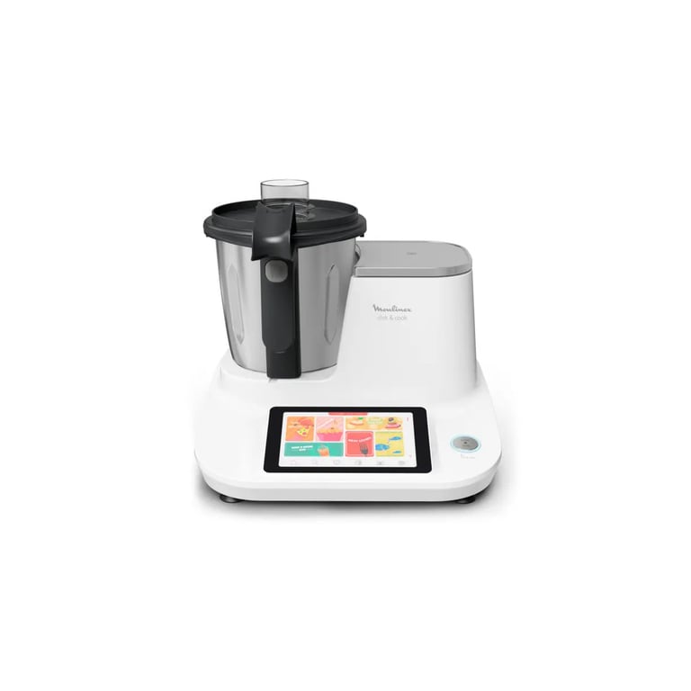 Moulinex HF506111 Click & Cook Robot de cuisine multifonction 3 6 30 à 120 °C écran tactile 32 fonctions 10 Programmes automatiques mode manuel 7 accessoires inclus avec 600 recettes - vue 4