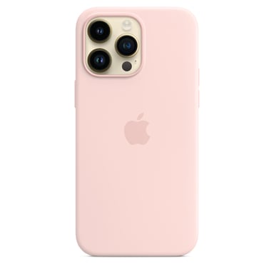 Coque en silicone avec MagSafe pour iPhone 14 Pro Max Rose craie