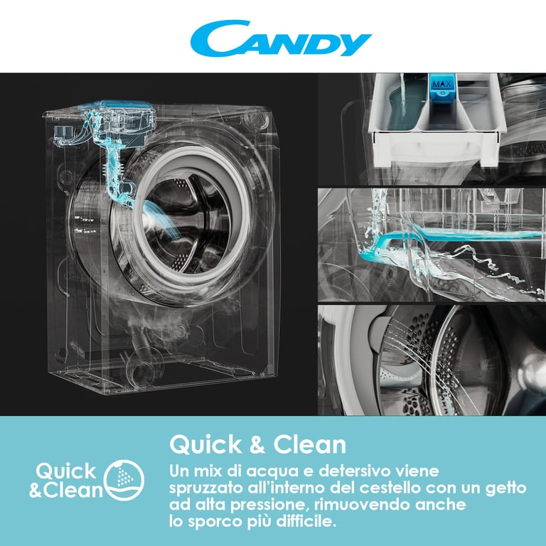 Lave-Linge Candy CSTSG47TMVE/1-11 – 7Kg Chargement Par Le Haut 1400RPM A+++ - vue 3