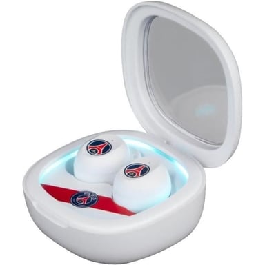 Écouteurs sans fil - PSG - Autonomie 8 h + 15 h - IPX4 - Bluetooth - Blanc