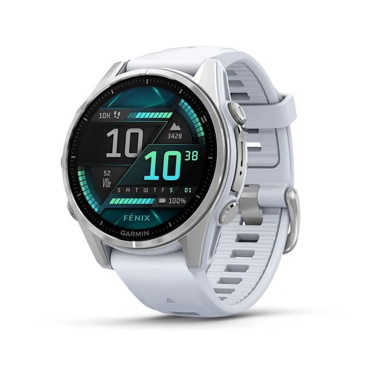 Garmin Fenix 8 3,3 cm (1.3 ) AMOLED 43 mm Numérique 416 x 416 pixels Écran tactile Argent Wifi GPS (satellite) - Neuf
