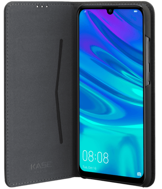 Coque clapet folio avec fente pour cartes & support pour Huawei P Smart 2019/ P Smart+ 2019, Noir
