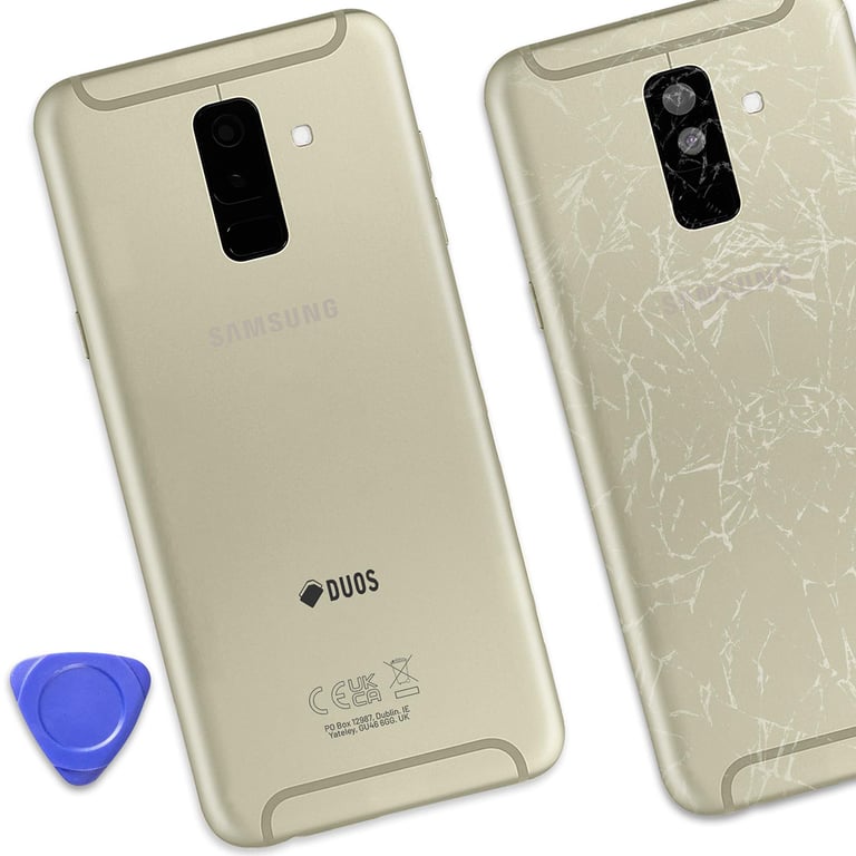 Samsung Cache Batterie Original pour Galaxy A6 Plus avec Adhésif Intégré Dorée - vue 4