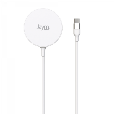 Jaym - Caricabatterie magnetico senza fili con funzione di supporto - Intelligente QI 15W a induzione rapida Bianco