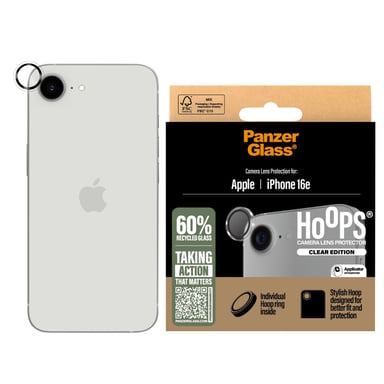 PanzerGlass ® Hoops® Transparent Camera Lens Protector iPhone 16e Protector de pantalla Apple 1 pieza(s)
