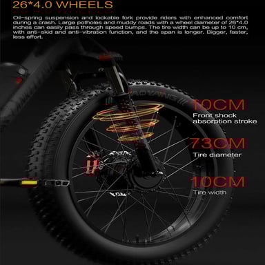 Bici elettrica LANKELEISI MG740PLUS Doppio motore 2000W 26 pollici 48V 20AH