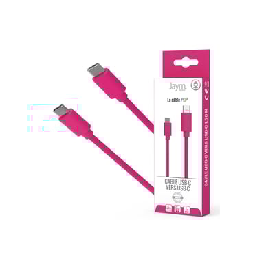 Câble iPhone / Galaxy / Google - USB-C vers USB-C - PD (60W) - 1,5 mètres - Rose - Jaym