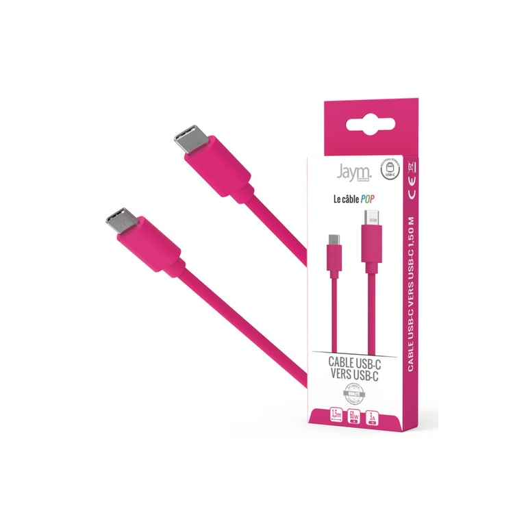 Câble iPhone / Galaxy / Google USB C vers USB C PD 1 5 mètres Jaym Neuf - vue 4
