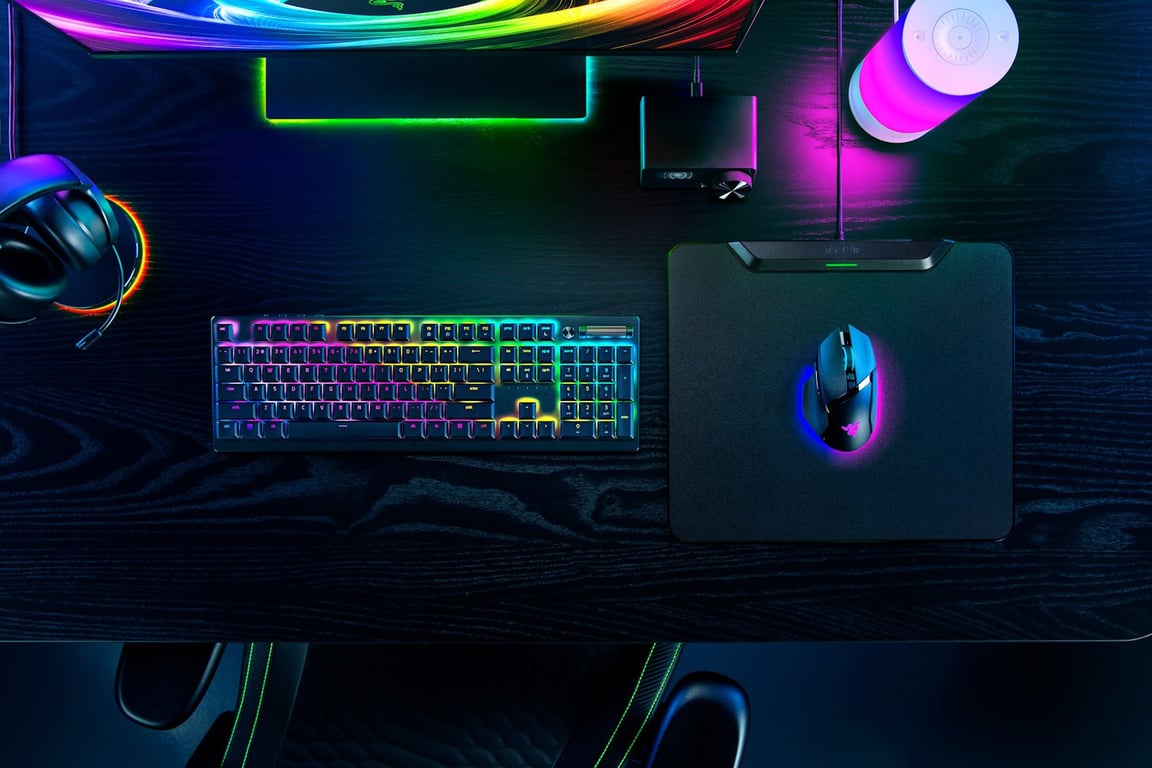Razer HyperFlux V2 Tapis de souris de jeu Noir - Neuf