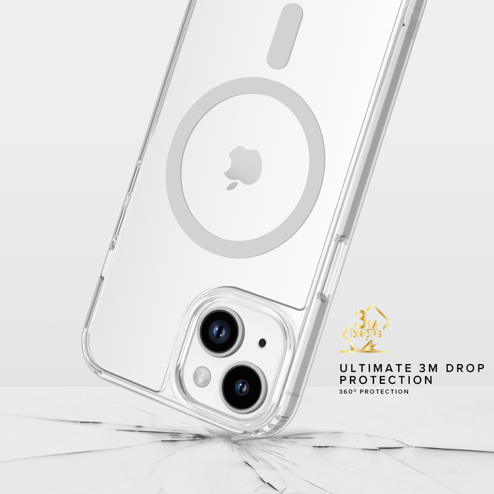Funda magnética antigolpes invisible para Apple iPhone 14, Transparente