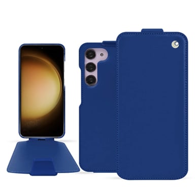 Housse cuir Samsung Galaxy S23+ -  - Bleu - Cuir lisse