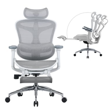 Poltrona da Ufficio Ergonomica SIHOO Doro C300 Bianca - Braccioli 3D, Supporto Lombare Auto-regolabile, Schienale in Rete, Inclinazione a 3 Posizioni