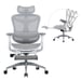 SIHOO Doro C300 Fauteuil de Bureau Ergonomique JT - Accoudoirs 3D, Soutien Lombaire Auto-ajustable, Mécanisme à Bascule - Dossier en Maille - 3 Positions d'Inclinaison - Blanc