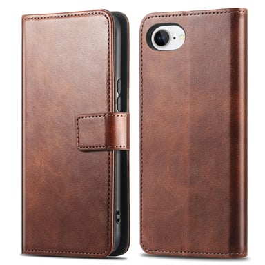 imoshion Étui de télephone portefeuille de luxe pour Apple iPhone SE (2022 / 2020) / 8 / 7 / 6(s) - Marron foncé