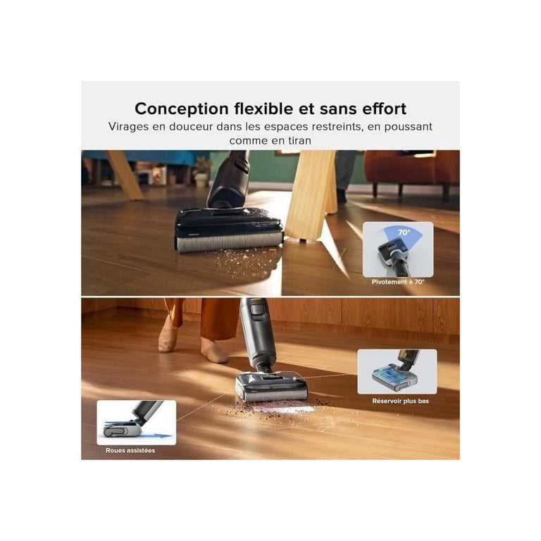 Aspirateur Laveur ROBOROCK F25 - 20 000 Pa - Tout-en-Un avec séchage Rapide a 90 °C - Auto-Nettoyage a l'eau Chaude - Neuf