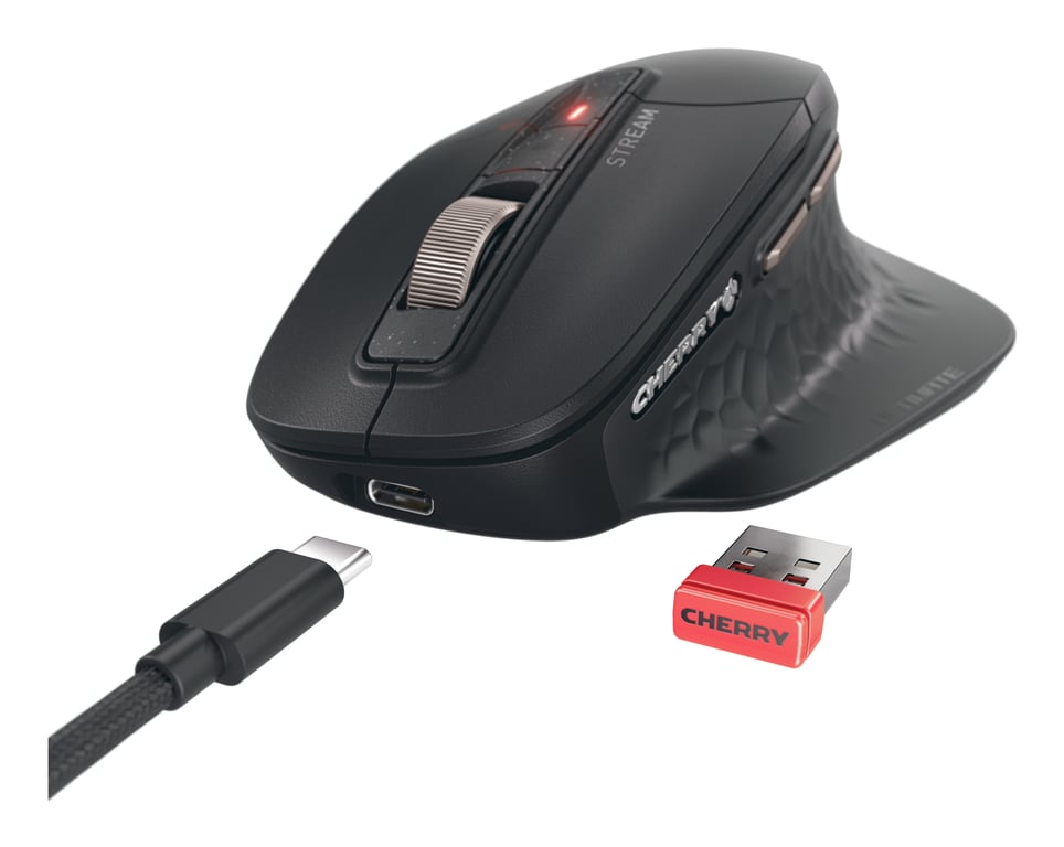 Souris CHERRY Stream Mouse Ultimate – Droitier RF Wireless + Bluetooth 4000 DPI - vue 3