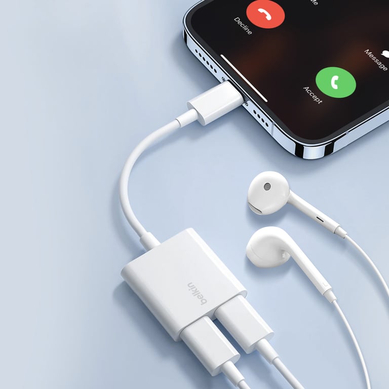 Adaptateur Audio et Charge USB-C vers USB-C 60W Blanc - Neuf