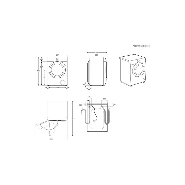 Electrolux EW7HA482 sèche linge Pose libre Charge par dessus 8 kg - vue 2