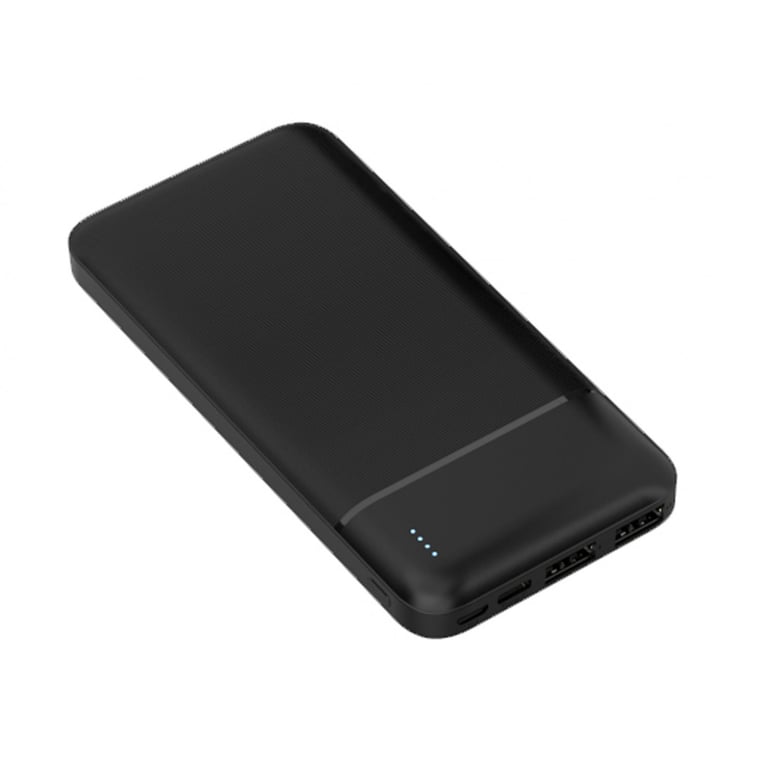Batterie de Secours Noire 10 000mAh [ Travel Power Bank Externe ] Sortie 2 Ports USB-A