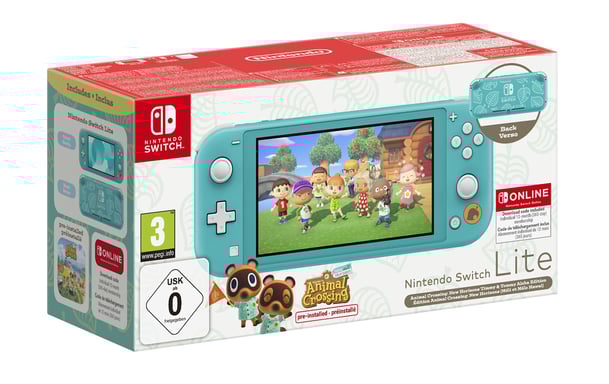 Nintendo Switch Lite Animal Crossing: New Horizons Timmy & Tommy Aloha Edition console de jeux portables 14 cm (5.5'') 32 Go Écran tactile Wifi Turquoise