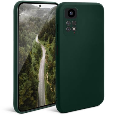 Moozy Minimalist Series Coque en silicone pour Xiaomi Redmi Note 11 Pro 5G et 4G, vert nuit – Finition mate légère, coque de protection fine et souple en TPU avec surface mate