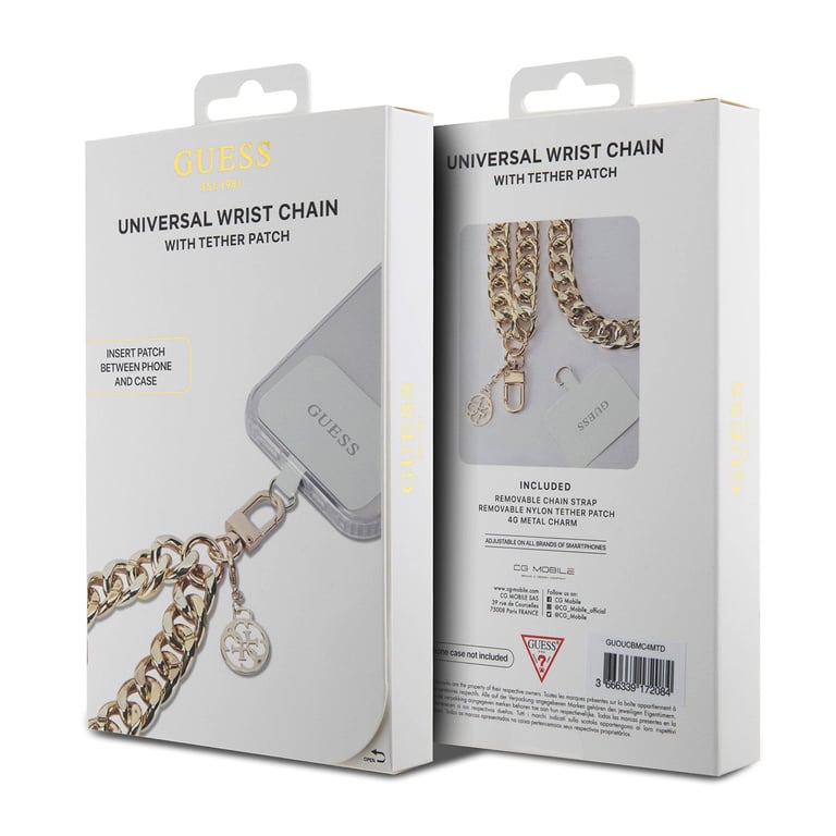 Guess Chaîne de Poignet pour Smartphone avec Pendentif 4G et Mousqueton Dorée - Neuf Or - vue 2