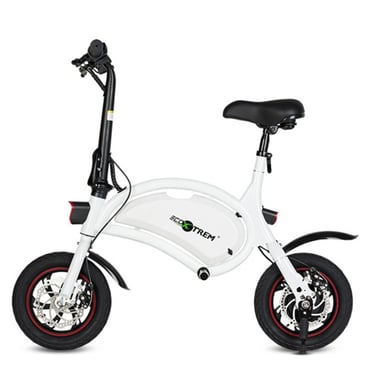 Vélo électrique 250W avec pédales et application  250 W, autononie du 25 km Km, roue du 14'', coleur Blanc