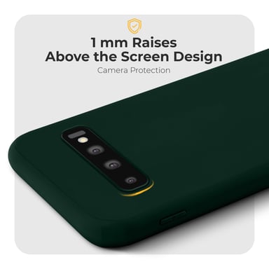 Funda de silicona Moozy Minimalist Series para Samsung S10, verde medianoche - Acabado mate fino y flexible en TPU