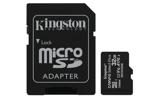 Tecnologia Kingston 32 GB Canvas Select Plus 100R A1 C10 scheda microSDHC + ADP