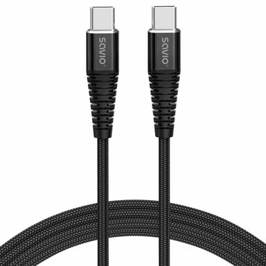 Savio CL-159 câble USB USB 2.0 1 m USB C Noir