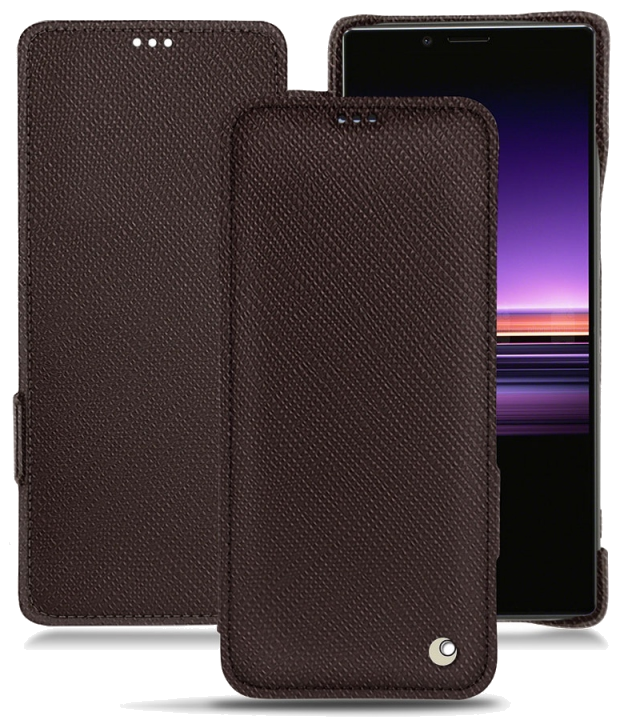 Housse cuir Sony Xperia 1 - Rabat horizontalMarron