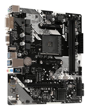 Asrock B450M-HDV R4.0 AMD B450 Emplacement AM4 micro ATX