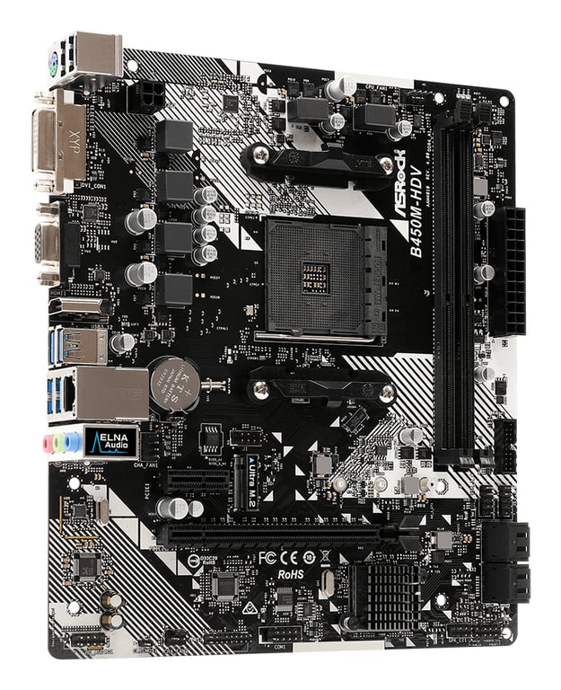 Asrock B450M HDV R4.0 AMD B450 Emplacement AM4 micro ATX Neuf - vue 2